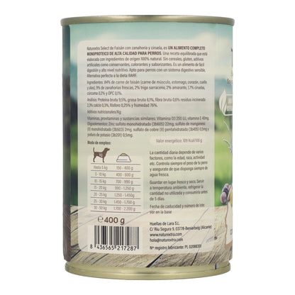 Comida húmeda para perros sabor faisán 400 g NaturExtra