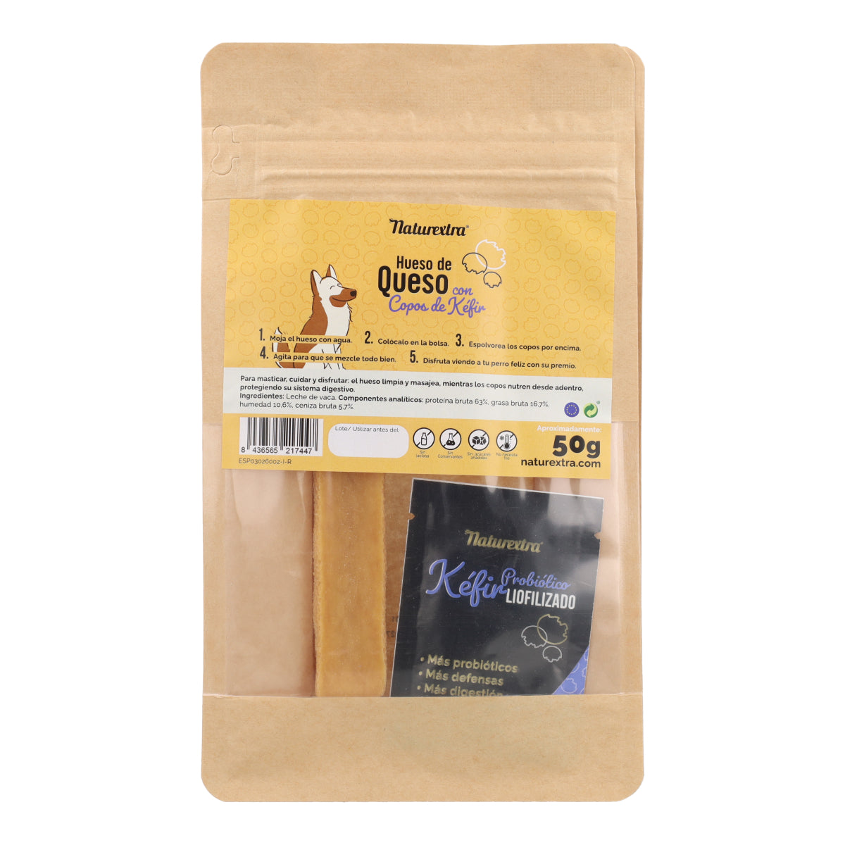 Hueso de queso para perros tamaño pequeño 50 g NaturExtra