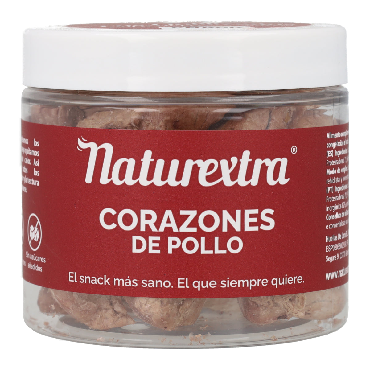 Snack natural liofilizado de corazones de pollo 30 g NaturExtra