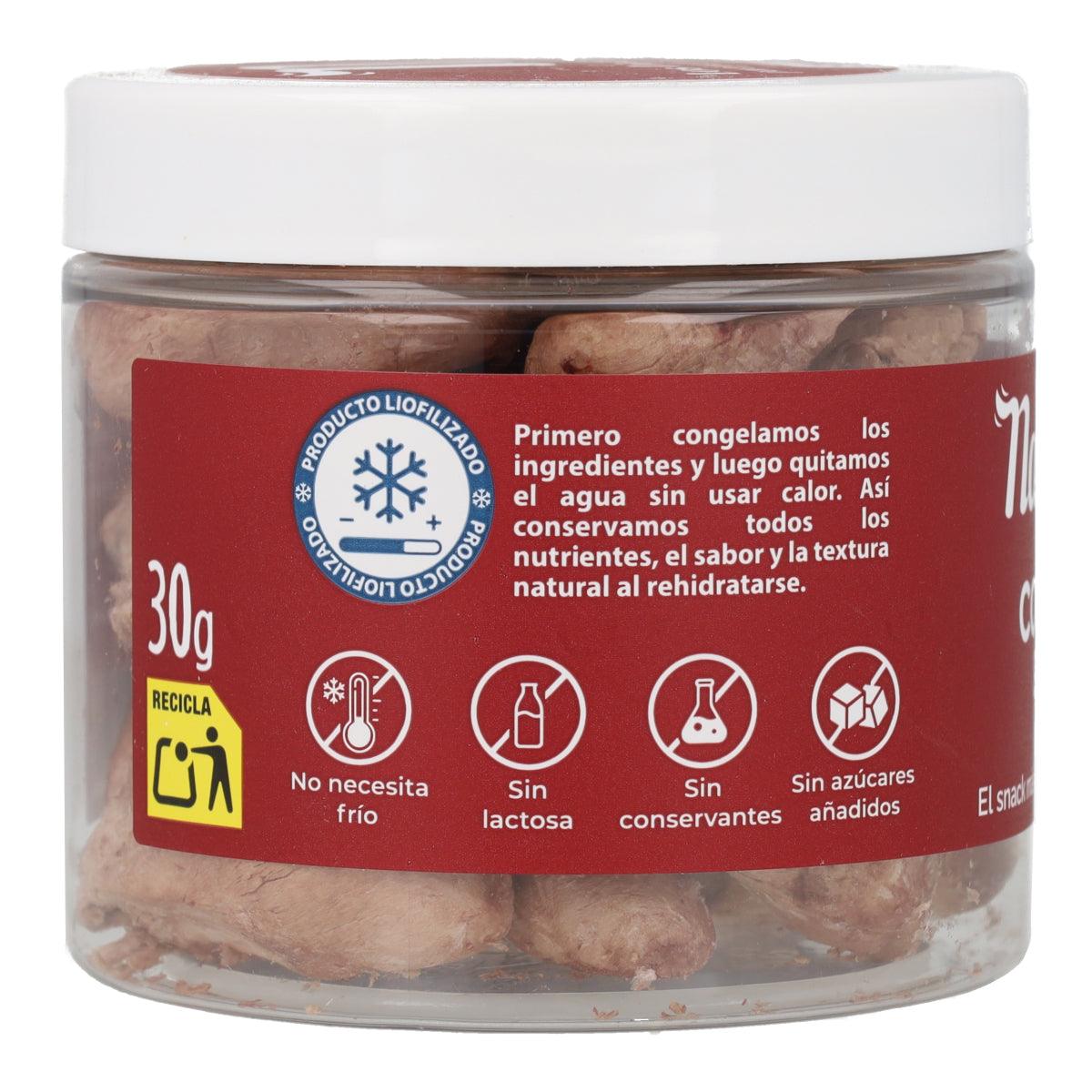 Snack natural liofilizado de corazones de pollo 30 g NaturExtra