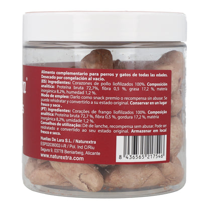 Snack natural liofilizado de corazones de pollo 60 g NaturExtra