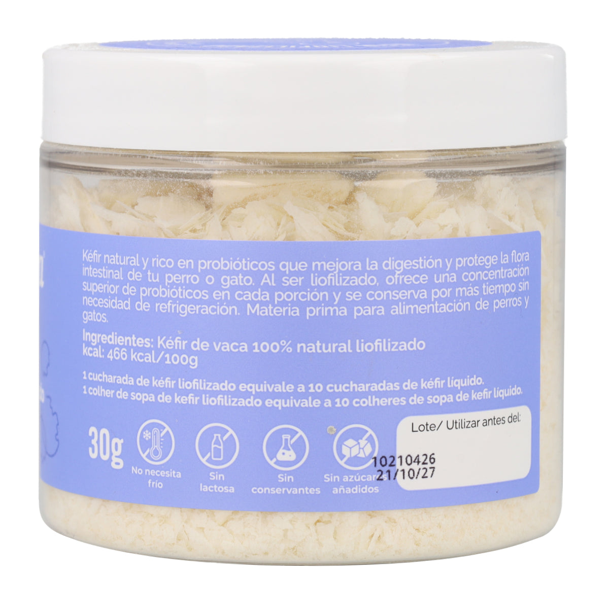 Kéfir liofilizado de vaca para perros y gatos 30 g NaturExtra