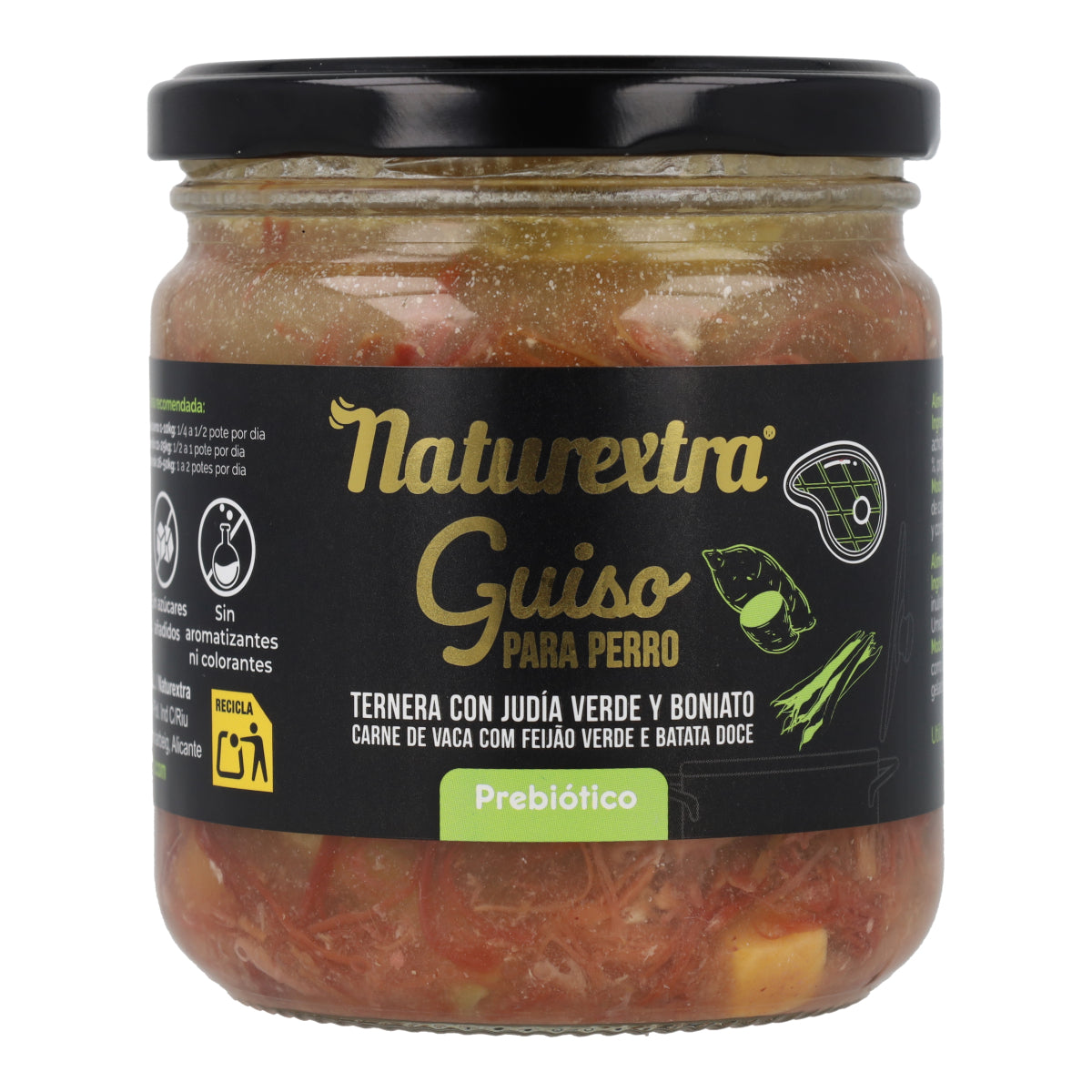 Guiso natural para perros con ternera 300 g NaturExtra