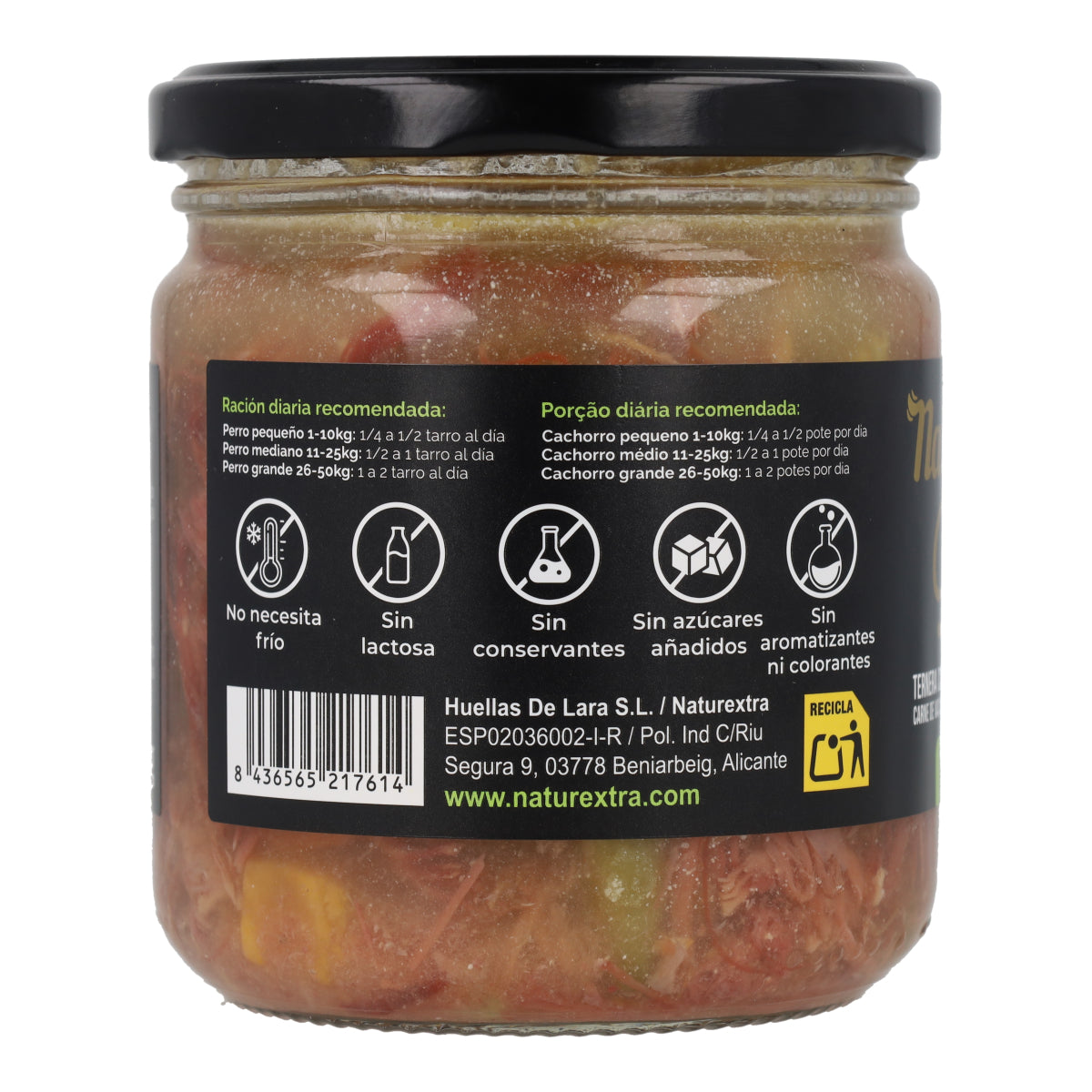Guiso natural para perros con ternera 300 g NaturExtra