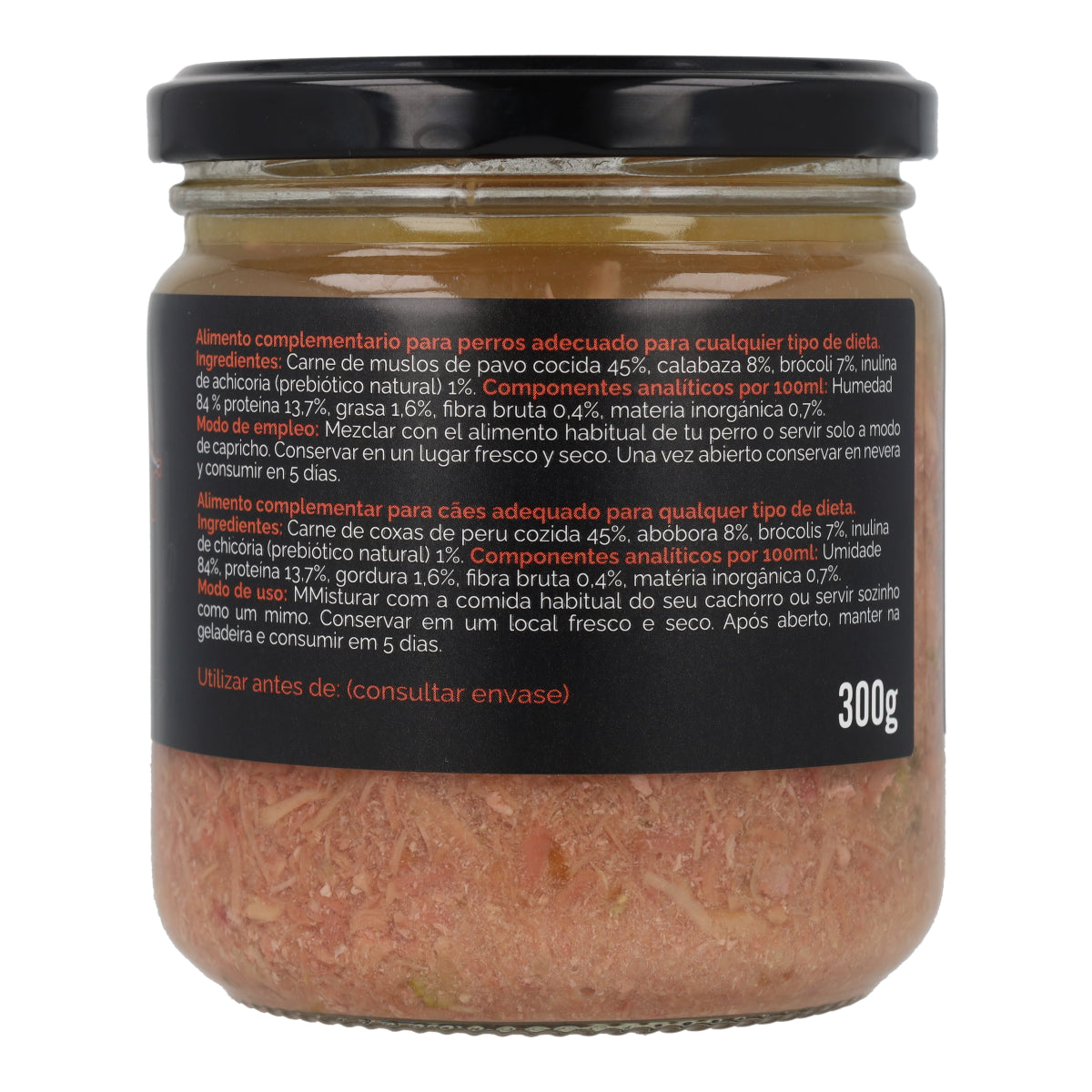 Guiso natural para perros con pavo, brócoli y calabaza 300 g NaturExtra