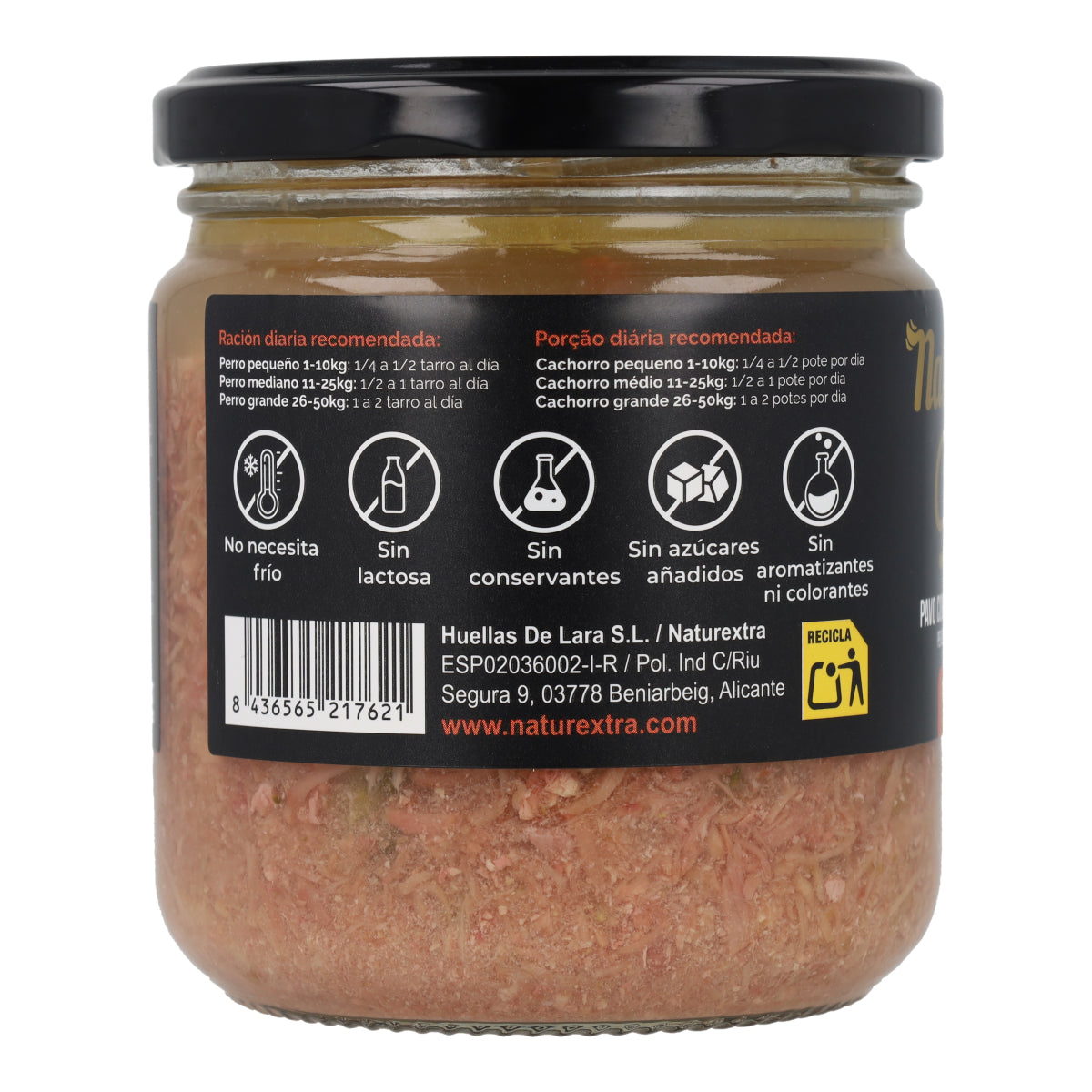 Guiso natural para perros con pavo, brócoli y calabaza 300 g NaturExtra
