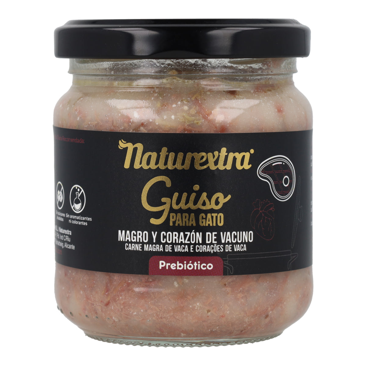 Guiso natural para gatos con ternera y taurina 170 g NaturExtra