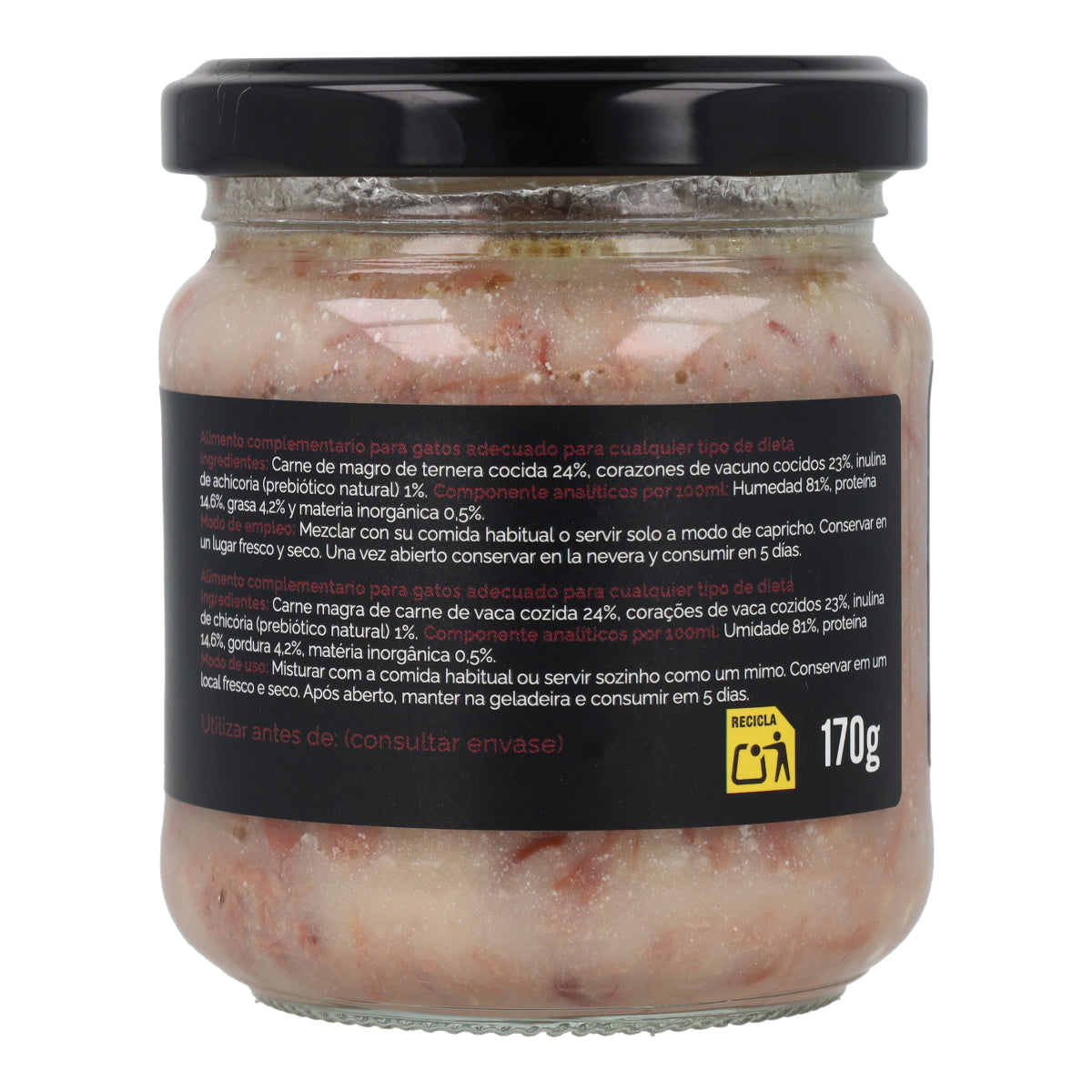 Guiso natural para gatos con ternera y taurina 170 g NaturExtra