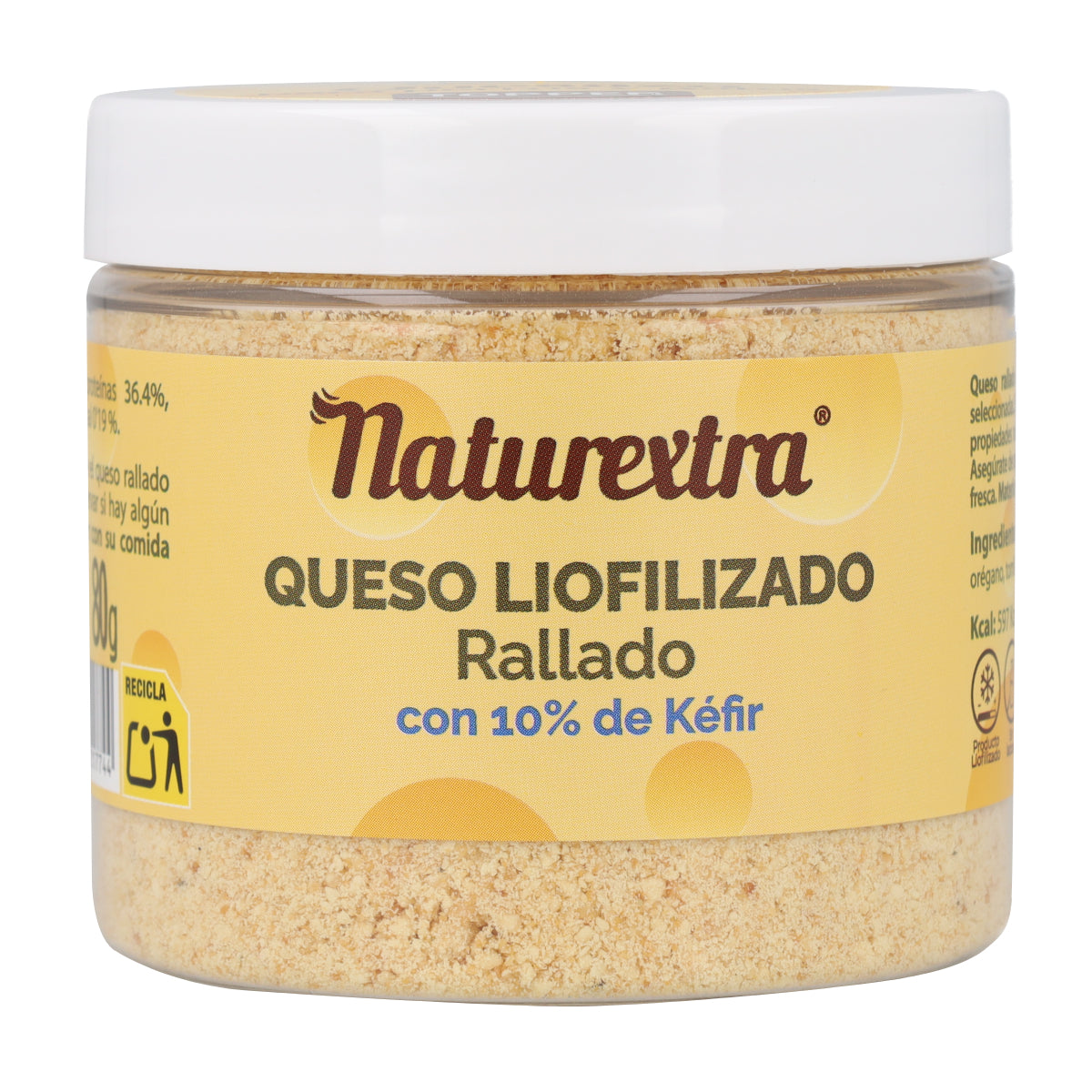Snack de queso rallado con kéfir para perros y gatos 80 g NaturExtra