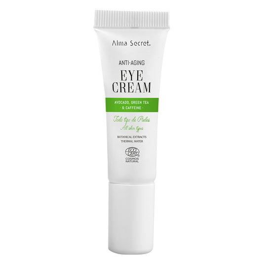 Alma Secret Anti-envelhecimento Eye Contour Tube com abacate, chá verde e cafeína 10 ml