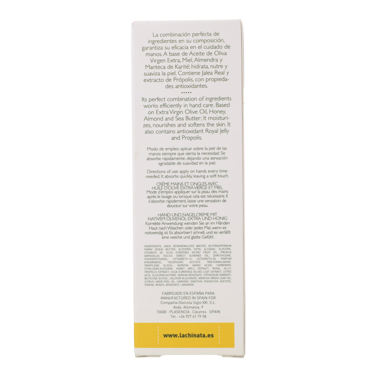 Crema de Manos y Uñas con AOVE & Miel La Chinata 75 ml