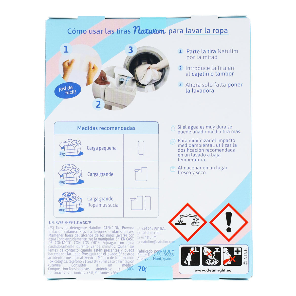Embalagem de 10 tiras de lavagem Eco Floral, Natulim, 40 lavagens