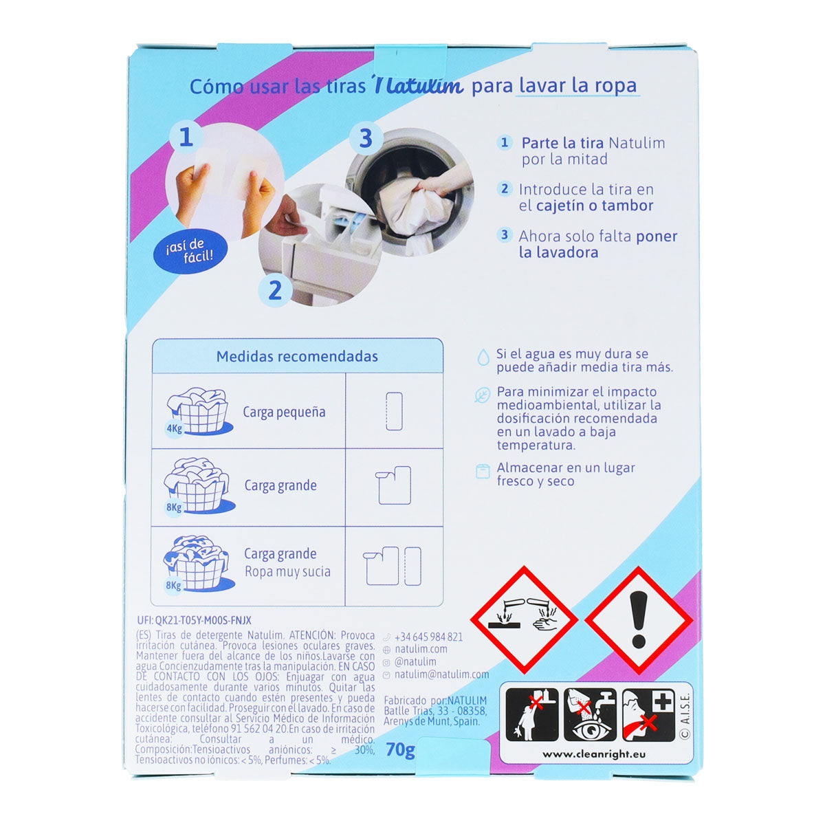 Embalagem de 10 tiras de lavagem Eco Lavender, Natulim, 40 lavagens
