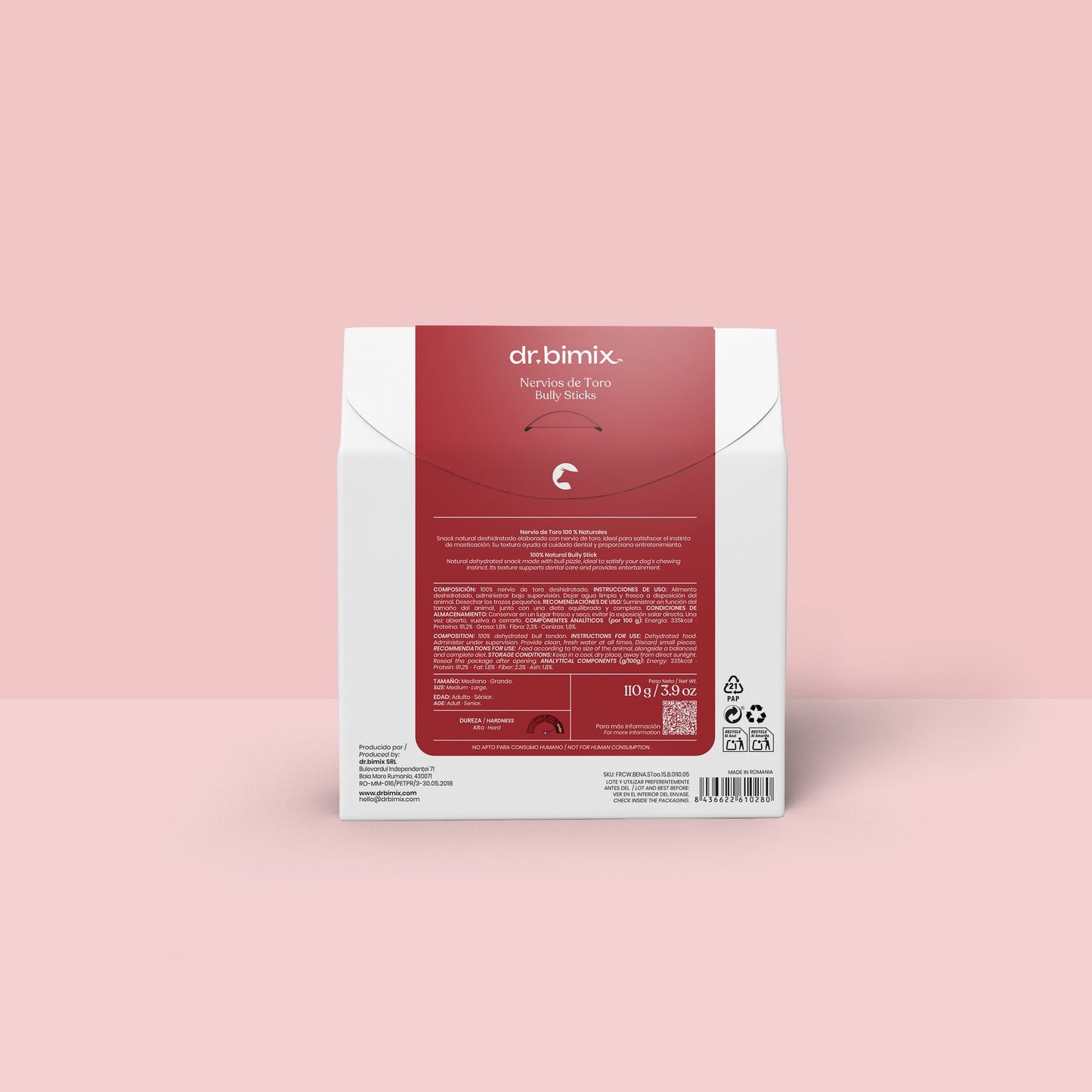 Nervio de Toro para Perros de Larga Duración 15 cm 450 g dr.bimix
