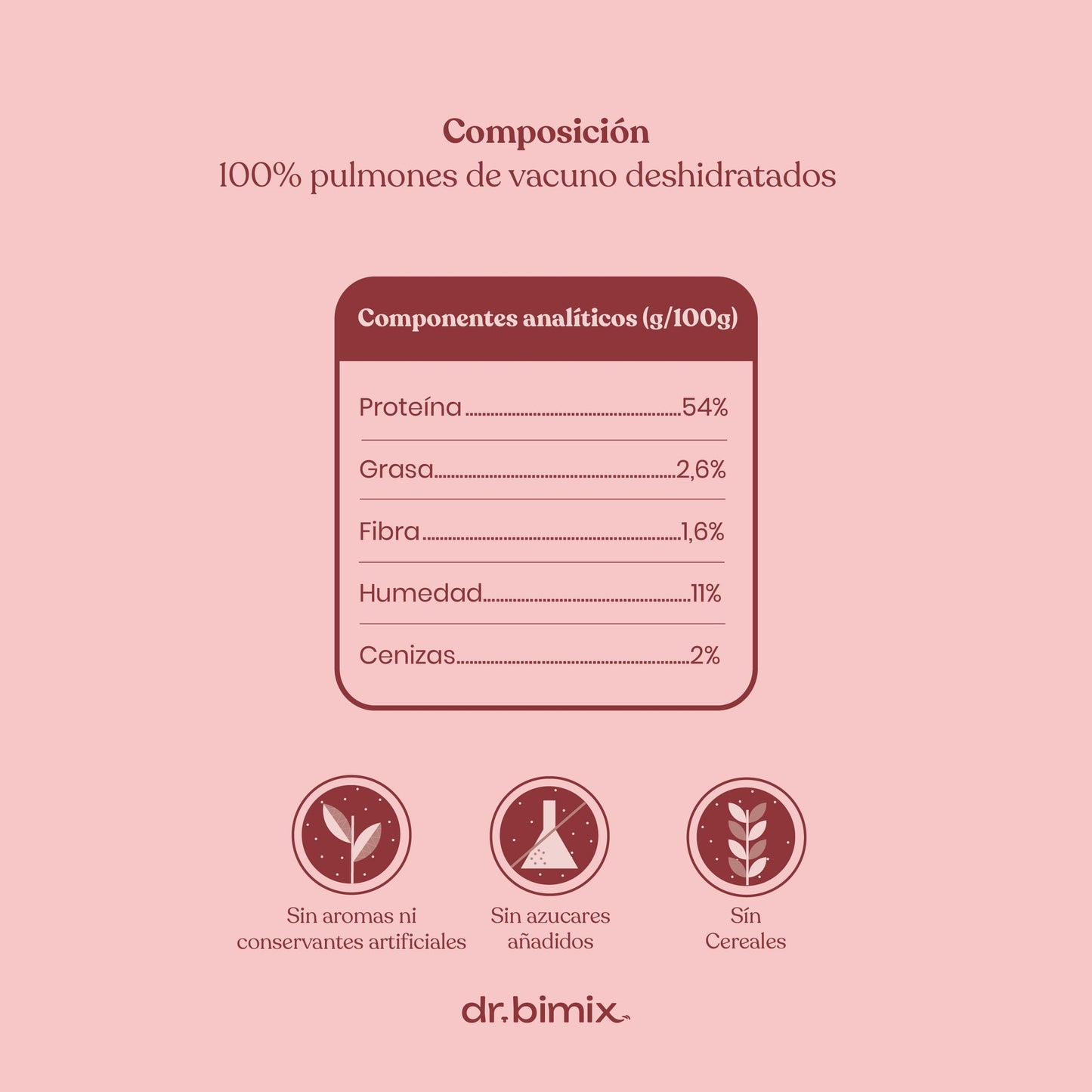 Pulmones de Ternera para Perros Snack Natural 150 g dr.bimix
