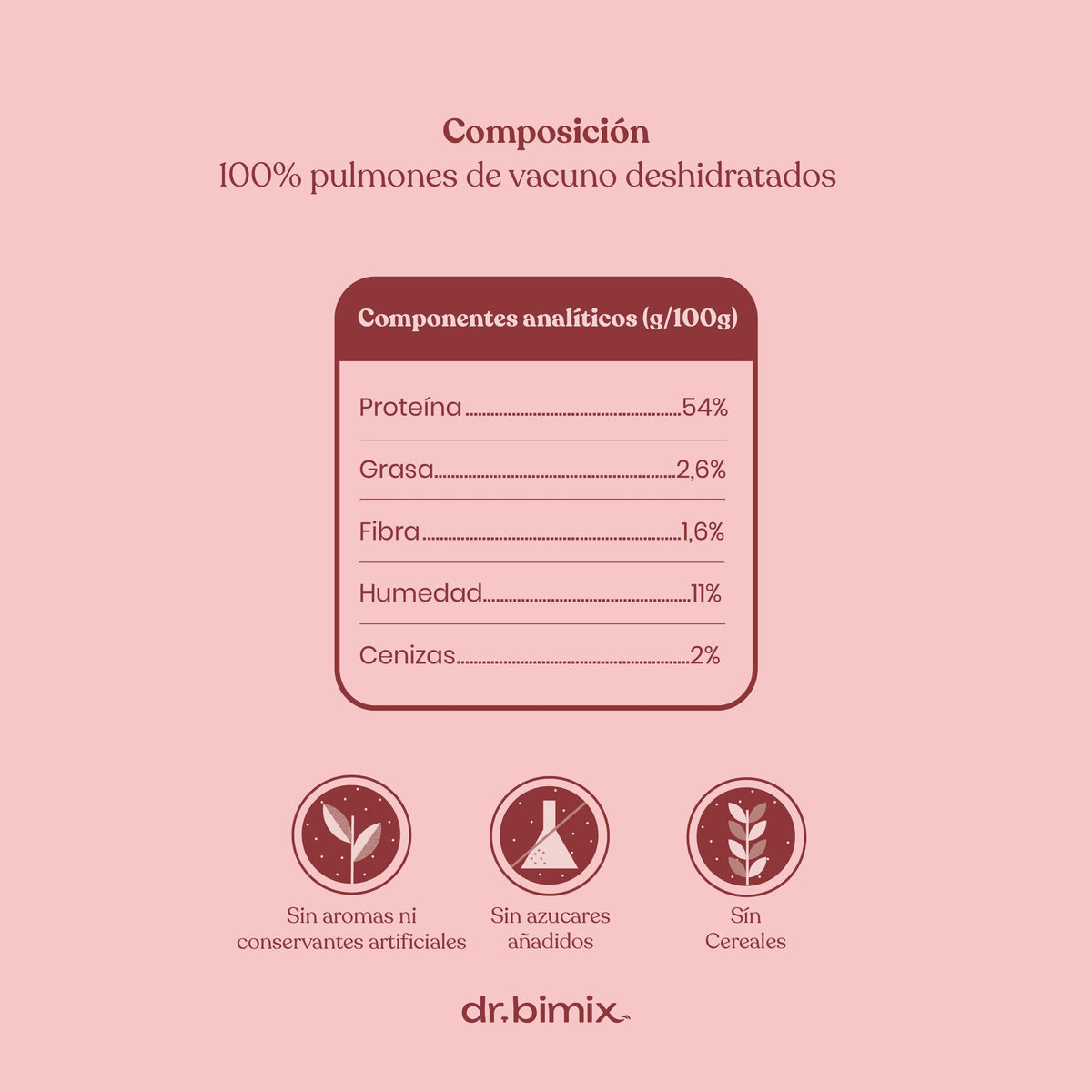 Pulmones de Ternera para Perros Snack Natural 150 g dr.bimix