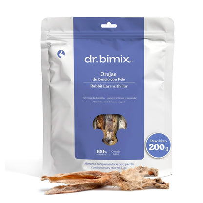 Orejas de Conejo con Pelo para Perros Snack Natural 200 g dr.bimix