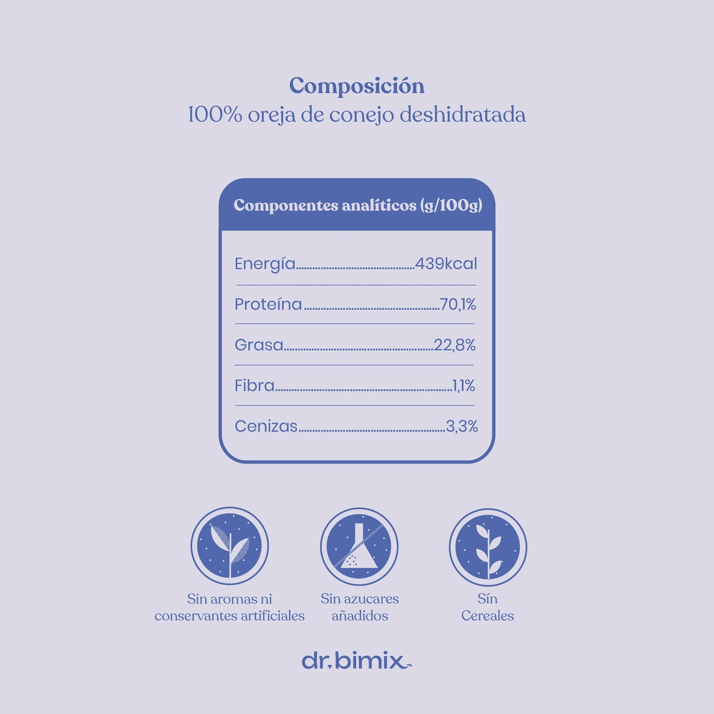 Orejas de Conejo con Pelo para Perros Snack Natural 200 g dr.bimix