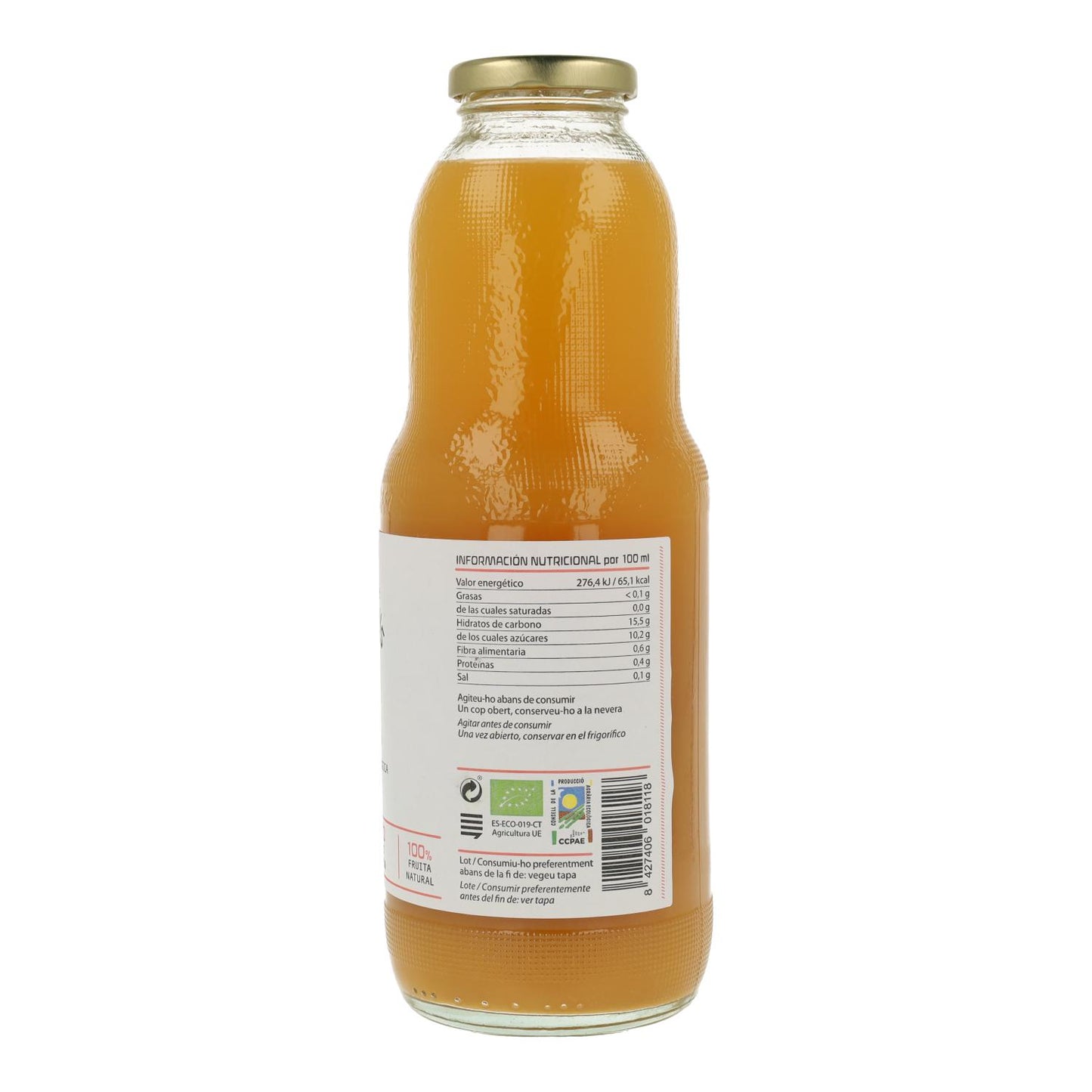 Sumo Orgânico de Pêssego e Uva Cal Valls 1L