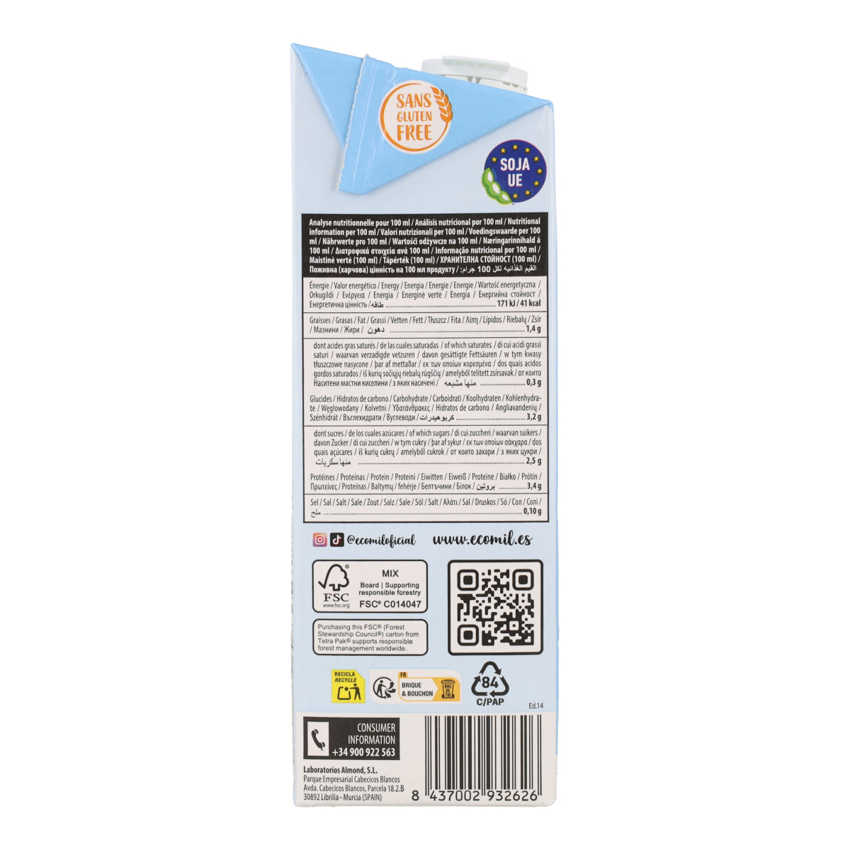 Bebida de soja com xarope de agave NaturGreen 1 L
