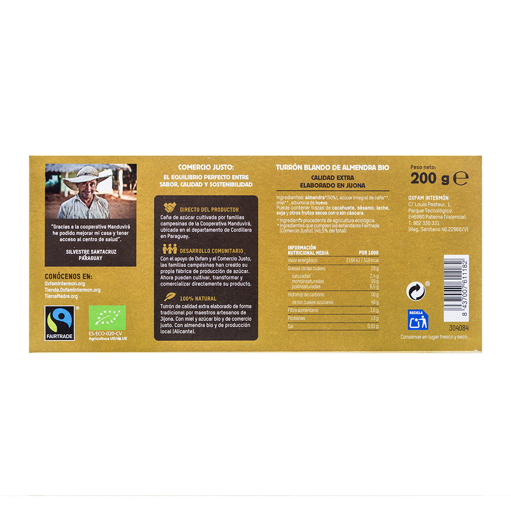 Turron Blando Bio Con Almendras Tierra Madre 200 g