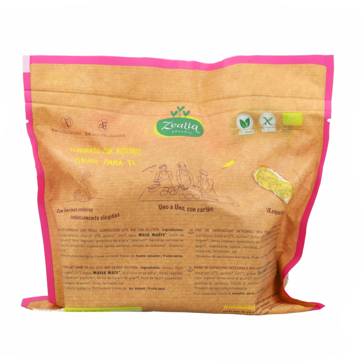 Pão de trigo sarraceno integral sem glúten BIO Zealia 330 gr
