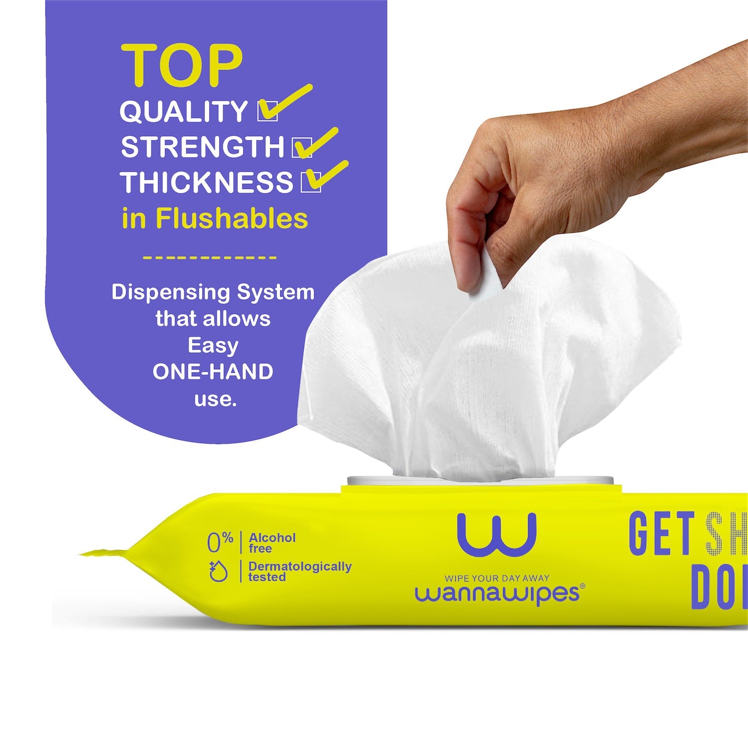 Toallitas para bebés Desechables WC Sin Fragancia Wannawipes 48uds