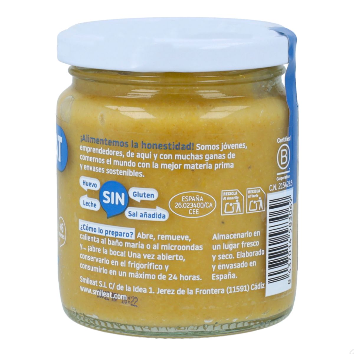 Embalagem de 3 frascos de vegetais e pescada biológica Smileat +6 meses 230g