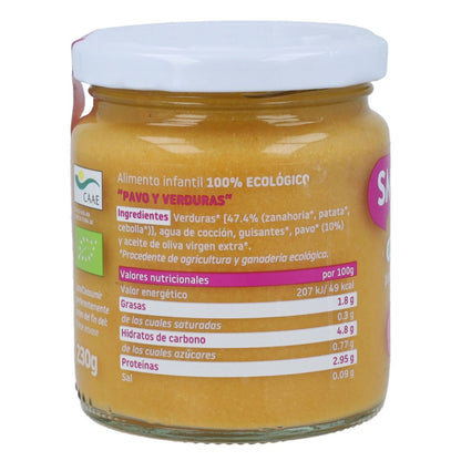 PROMO 3x Tarrito BIO pavo y verduras +6 meses Smileat 230g