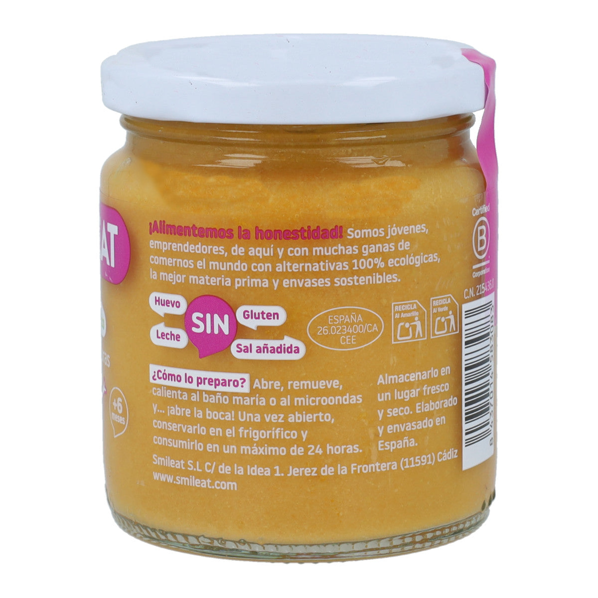 Pack 12x Tarrito BIO pavo y verduras +6 meses Smileat, 230g