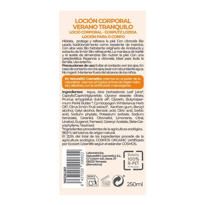 Loção Corporal Calm Summer 250 Citronela, NATURABIO, 250 ml