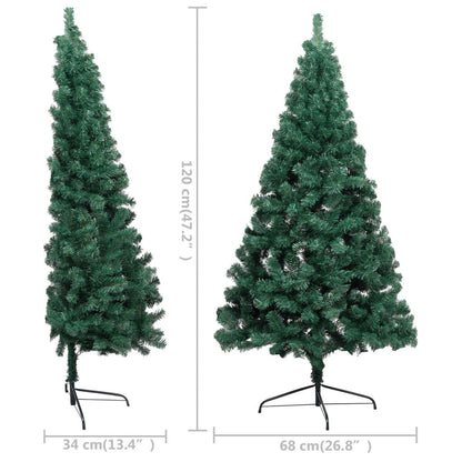 Vidaxl Medio Árbol De Navidad Con Luces Y Soporte Verde 120 Cm_2