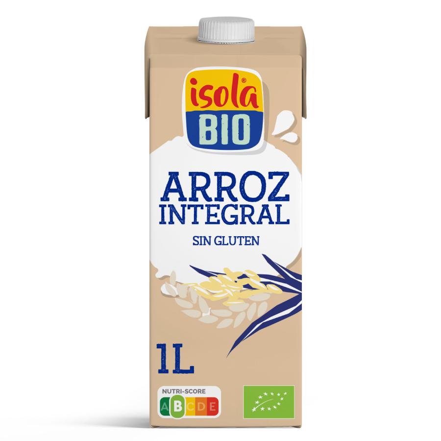 Bebida biológica de arroz integral sem glúten Isola Bio 1 L