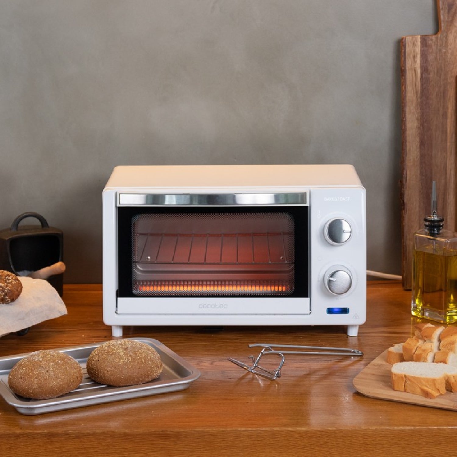 Cecotec Horno De Sobremesa Tostador 10 L Bake&toast 1000 White. 800 W Calefactores De Cuarzo Temporizador Temperatura Re_1