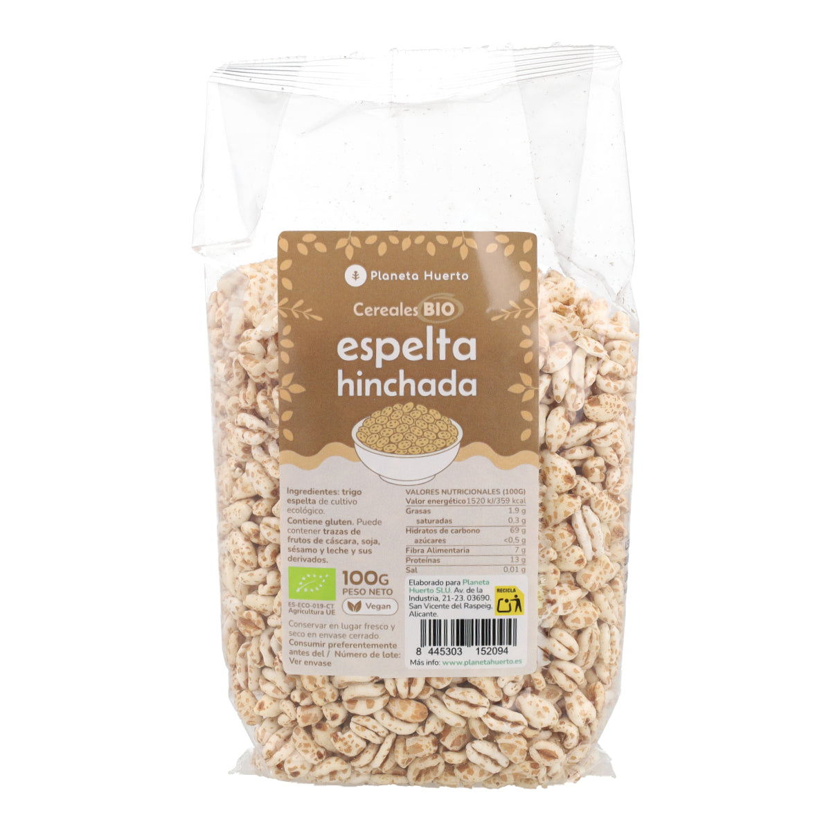 Trigo espelta tufado ECO Planeta Huerto 100 g