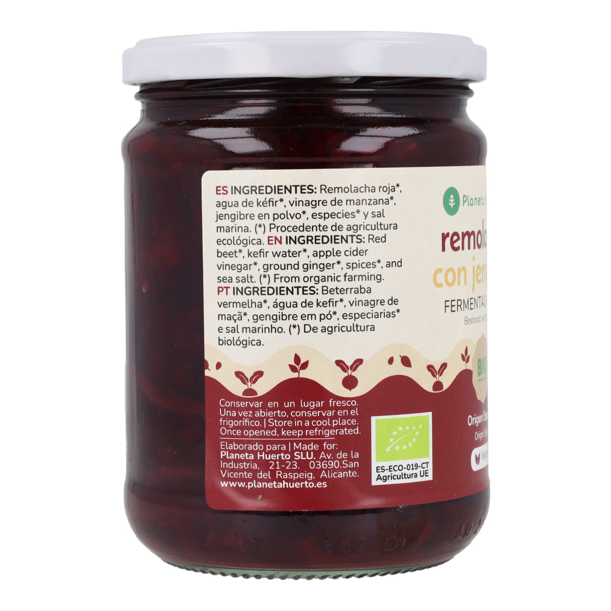 Beterraba fermentada com gengibre Eco Planeta Huerto 420 g 