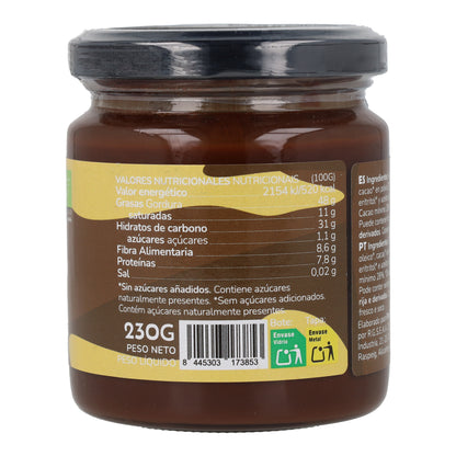 Creme de avelã e cacau sem adição de açúcar ECO Planeta Huerto 230 g