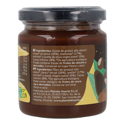 Creme de avelã e cacau sem adição de açúcar ECO Planeta Huerto 230 g