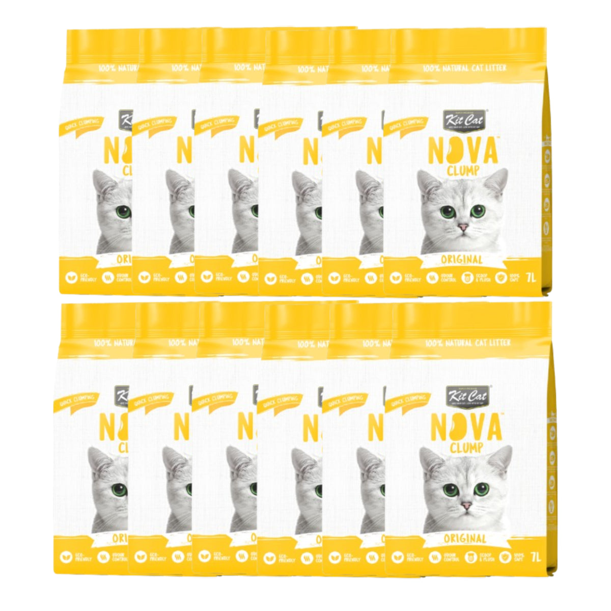 12x Pack Kit Cat Arena Eco Nova - Original 7 L Arena para gatos