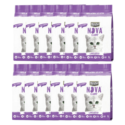 Kit Cat Nova Pack Ahorro 12 - Lavander 7 L Arena Vegetal para gatos