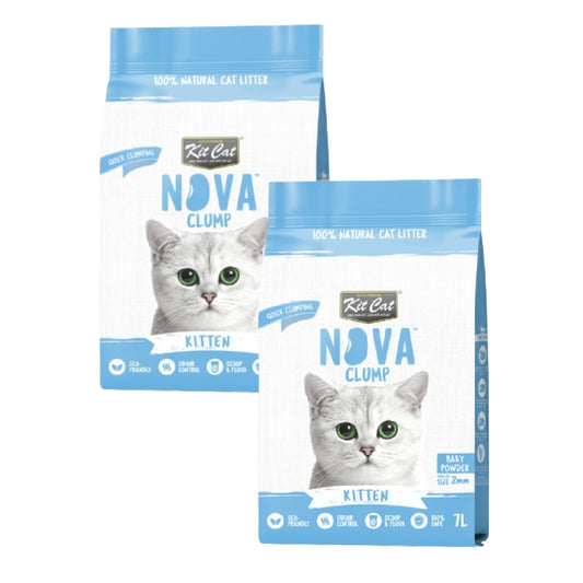Pack 2x Kit Cat Arena Eco Nova Pack Ahorro - Kitten Baby Powder 7 L Arena para gatos