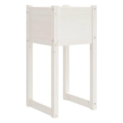 Jardinera 2 Unidades Madera Maciza De Pino Blanco 40x40x81 Cm_3