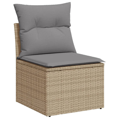 Set De Sofás De Jardín 11pzas Con Cojines Ratán Sintético Beige / Vetonek_5