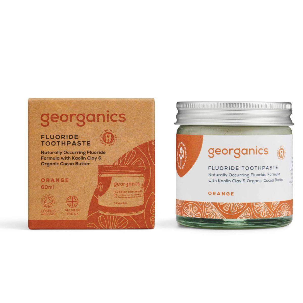 Pasta de dentes com flúor laranja 60ml Georganics
