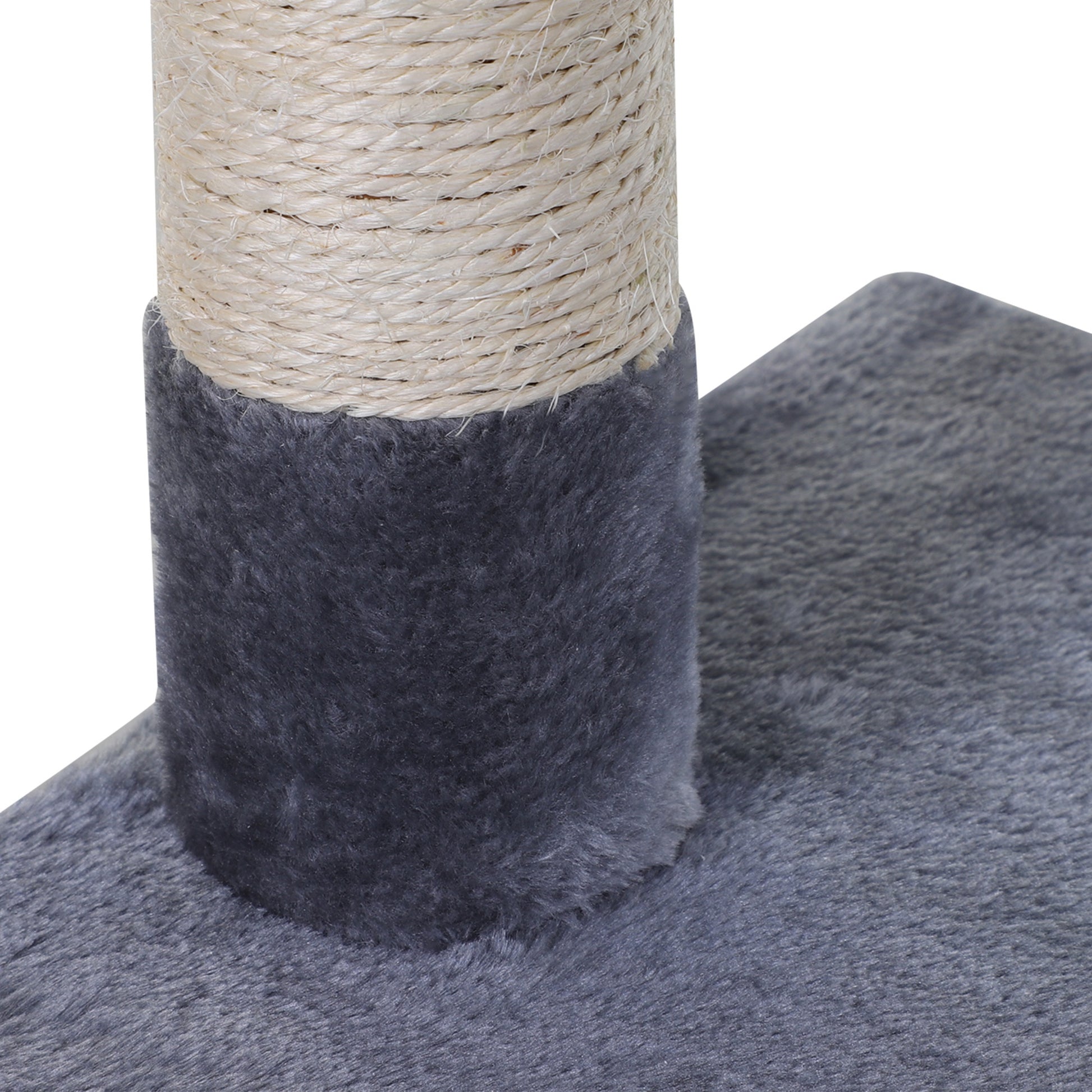 Pawhut Árbol Rascador Para Gatos 50x36x70 Cm Con Hamaca Plataforma Bola Gris_3