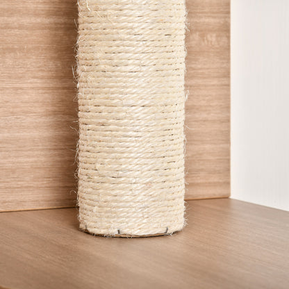 Pawhut Estantes De Pared Gatos Con Escalera Plataformas Postes Rascadores Sisal_3