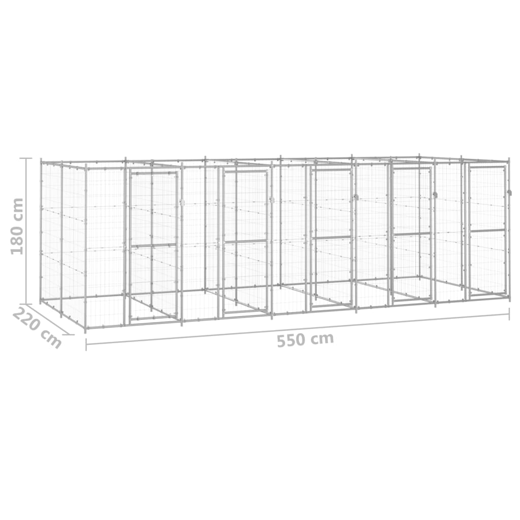 Perrera De Exterior De Acero Galvanizado 12,1 M²_5