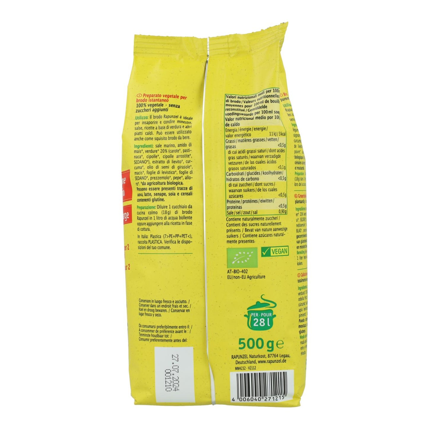 Caldo de Legumes em Pó Brodo Rapunzel 500 g
