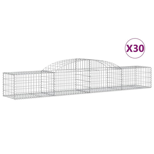 Cestas De Gaviones 30 Uds Forma De Arco Hierro 300x50x40/60 Cm_0