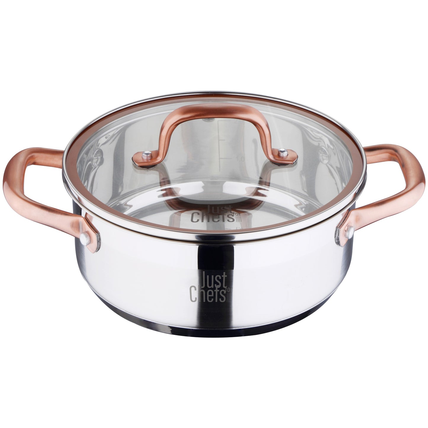 Cacerola Con Tapa, Ø20x8 Cm 2,3l, Acero Inoxidable, Inducción, W/l Copper Just For Chefs_0